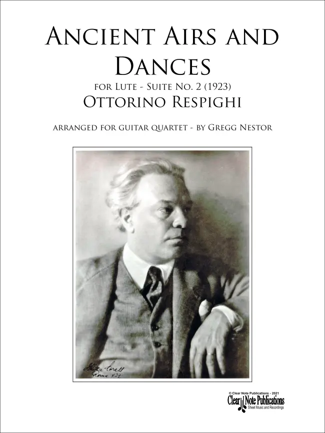 portada Ancient Airs and Dances - Suite No. 2 • Ottorino Respighi • for Guitar Quartet