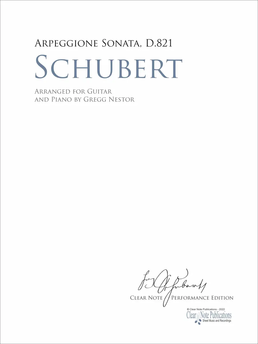 portada Arpeggione Sonata, D.821 • Guitar and Piano • Franz Schubert