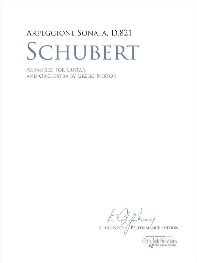 portada Arpeggione Sonata D.821 • Live Performance Rental • Franz Schubert • Guitar and Orchestra