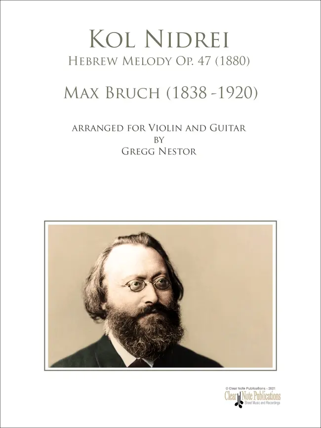 portada Kol Nidrei Hebrew Melody Op. 47 by Max Bruch Arranged for Violin and Guitar