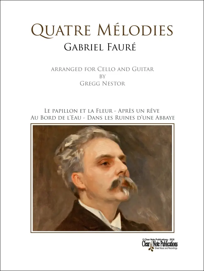 portada Quatre Mélodies for Cello and Guitar by Gabriel Faure